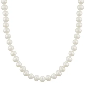 Children's Cultured Freshwater Oval Pearl (4-1/2mm) 13" Collar Necklace