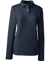 Lands' End Women's Long Sleeve Feminine Fit Mesh Polo Shirt