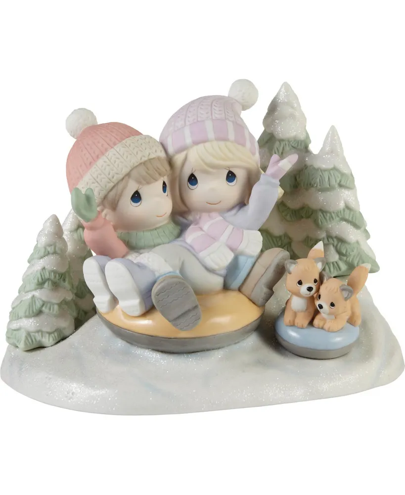 Precious Moments Away We Go in The Snow Limited Edition Bisque Porcelain Figurine