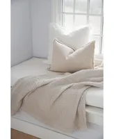 Anaya Home Antique Beige Turkish Cotton Waffle Throw Blanket 50x70