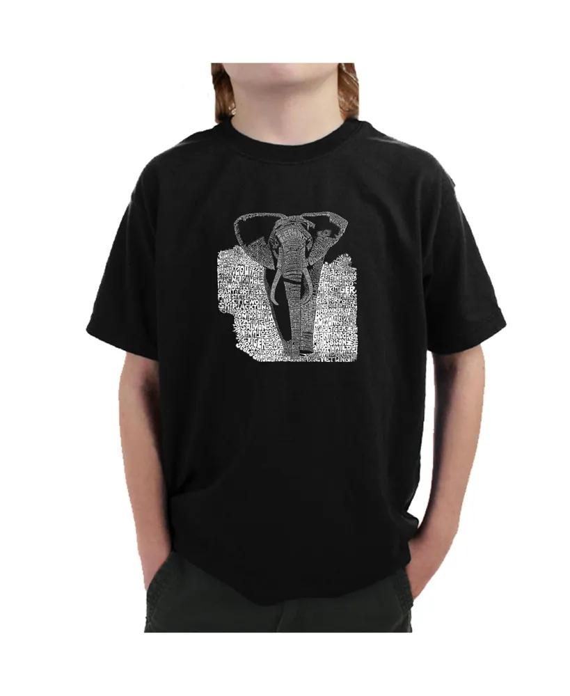 Big Boy's Word Art T-shirt - Elephant