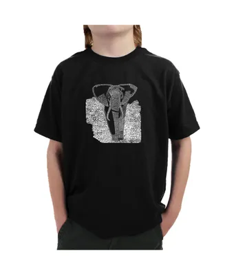Big Boy's Word Art T-shirt - Elephant