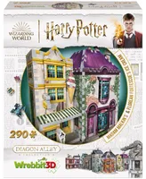 Wrebbit Harry Potter Diagon Alley Collection 4 3D Puzzles Ollivander's Shop, Quidditch Supplies, Madam Malkin's, Weasleys' Wizard Wheezes, 1175 Pieces