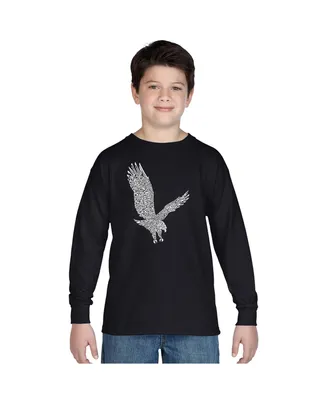 Big Boy's Word Art Long Sleeve T-shirt - Eagle