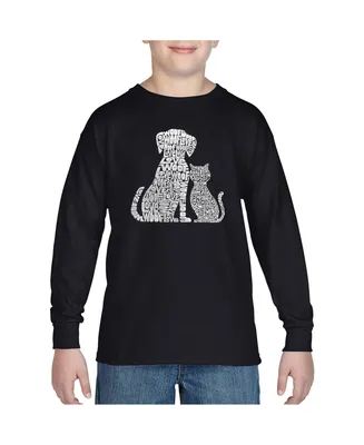 La Pop Art Boys Word Long Sleeve - Dogs and Cats