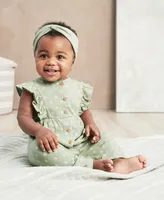 Carter's Baby Girls Crinkle Jersey Jumpsuit and Headwrap