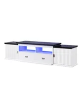 Simplie Fun Barend Tv Stand with Led, & High Gloss Finish
