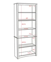 Prepac 31.5" 6-Shelf Composite Wood Home Office Standard Bookcase