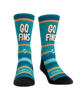 Men's and Women's Rock 'Em Socks Miami Dolphins Team Slogan Crew Socks