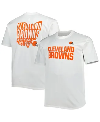 Men's Fanatics White Cleveland Browns Big and Tall Hometown Collection Hot Shot T-shirt