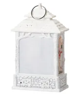 10.5" H Light Emitting Diode (Led) Swirl Snowy Lantern