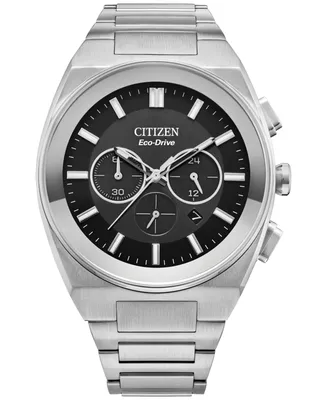 Citizen Eco-Drive Men's Chronograph Modern Axiom Stainless Steel Bracelet Watch 43mm