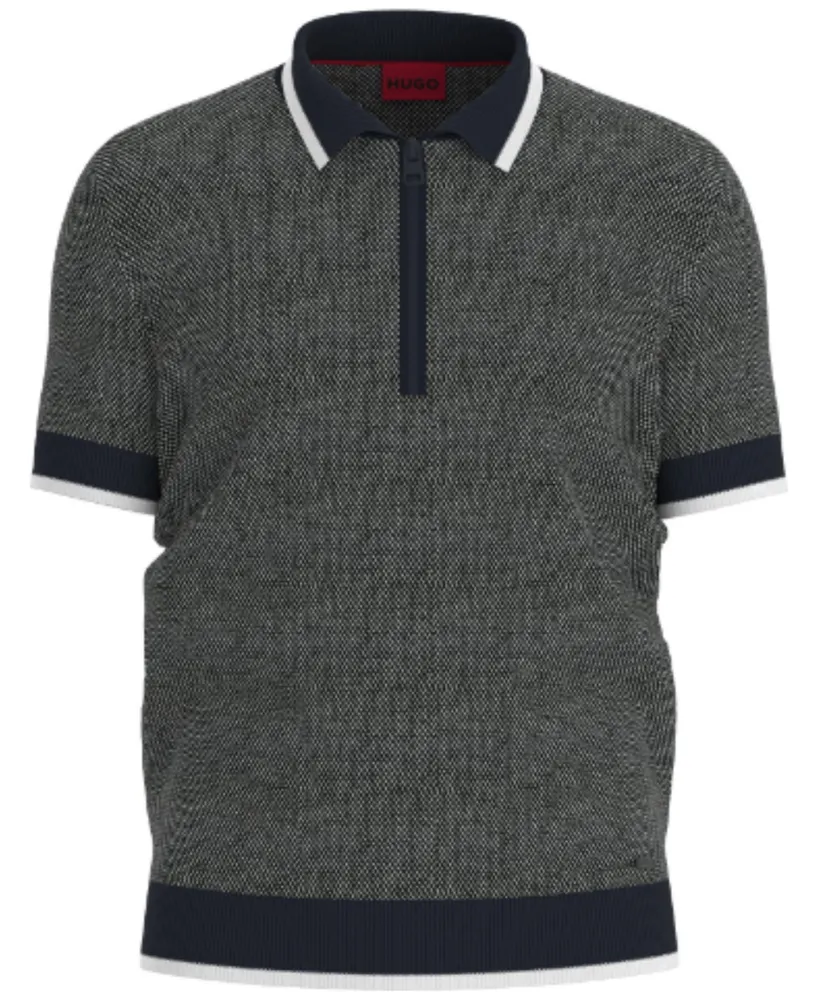Hugo by Hugo Boss Men's Sholono-3 Regular-Fit Tipped Sweater-Knit Polo Shirt