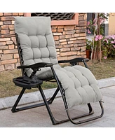 Outsunny Padded Zero Gravity Chairs, Folding Recliner Chair, Patio Lounger with Cup Holder, Adjustable Backrest, Removable Cushion for Outdoor, Patio,