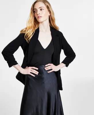 Bar Iii Women's Ruched-Sleeve Blazer, Created for Macy's