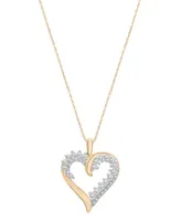 Diamond Open Heart 18" Pendant Necklace (1/2 ct. t.w.) , Created for Macy's