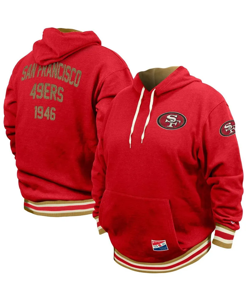 Men's San Francisco 49ers New Era Scarlet Combine Authentic Split Defense  Pullover Hoodie