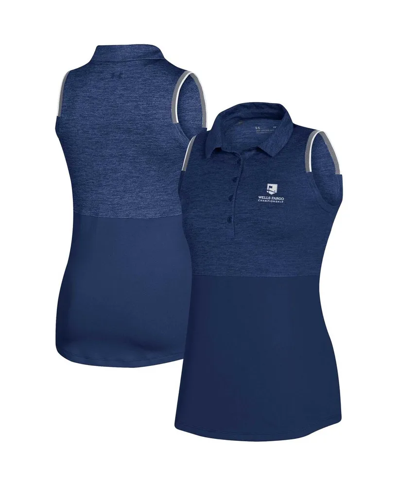 Women's Under Armour Navy Wells Fargo Championship Playoff Sleeveless Polo Shirt