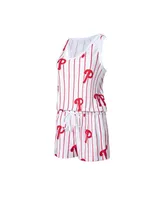 Women's Concepts Sport White Philadelphia Phillies Reel Pinstripe Knit Romper