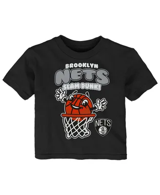 Infant Boys and Girls Black Brooklyn Nets Happy Dunk T-shirt