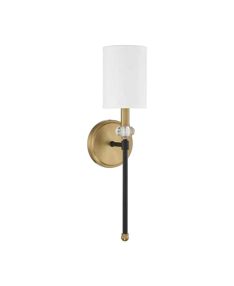 Savoy House Tivoli 1-Light Wall Sconce in Matte Black with Warm Brass Accents