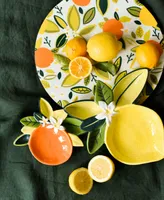 Coton Colors Citrus Print Wood Medium Round Board 12''