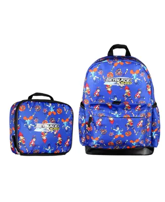 Beyblade Burst Spinner Tops Character Allover Print Backpack with Lunch Bag Tote