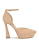 Nine West Women's Laken Tapered Heel Ankle Strap Dress Pumps - Light Natural