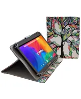 Linsay New 10.1" Wi-Fi Tablet with Tree of Life Style Case with Super Screen 1280x800 Ips Quad Core 2GB Ram 64GB Android 13