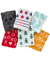 Skl Home Holidays Cotton Jacquard Hand Towel 6 Piece Set, 25" x 16"