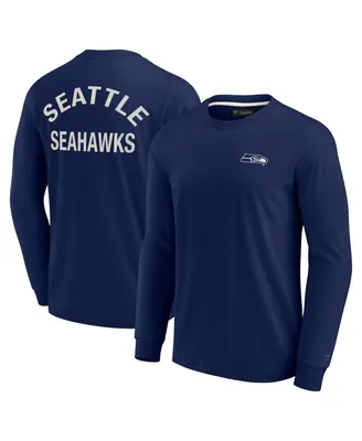 Men's and Women's Fanatics Signature College Navy Seattle Seahawks Super Soft Long Sleeve T-shirt