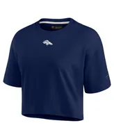 Women's Fanatics Signature Navy Denver Broncos Super Soft Short Sleeve Cropped T-shirt