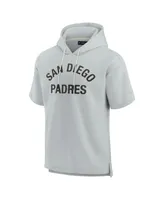 Men's and Women's Fanatics Signature Gray San Diego Padres Super Soft Fleece Short Sleeve Hoodie