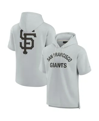 Men's and Women's Fanatics Signature Gray San Francisco Giants Super Soft Fleece Short Sleeve Hoodie
