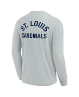 Men's and Women's Fanatics Signature Gray St. Louis Cardinals Super Soft Long Sleeve T-shirt