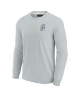 Men's and Women's Fanatics Signature Gray Seattle Mariners Super Soft Long Sleeve T-shirt