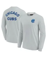 Men's and Women's Fanatics Signature Gray Chicago Cubs Super Soft Long Sleeve T-shirt