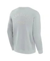 Men's and Women's Fanatics Signature Gray San Diego Padres Super Soft Pullover Crew Sweatshirt