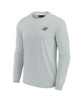 Men's and Women's Fanatics Signature Gray Miami Dolphins Super Soft Long Sleeve T-shirt