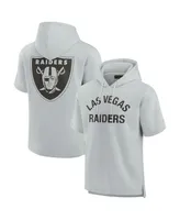 Men's and Women's Fanatics Signature Gray Las Vegas Raiders Super Soft Fleece Short Sleeve Hoodie