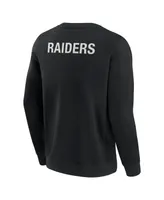 Men's and Women's Fanatics Signature Black Las Vegas Raiders Super Soft Pullover Crew Sweatshirt