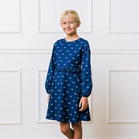 Hope & Henry Big Girls Long Sleeve Ruffle Waist Dress