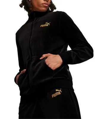 Puma Men's Ess+ Minimal Gold Velour Track Jacket