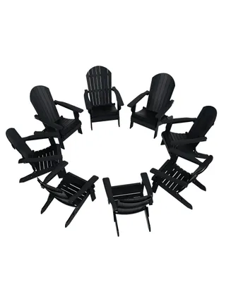 8-Piece Outdoor Patio All-weather Folding Adirondack Chair