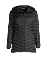 Lands' End Plus Wanderweight Ultralight Packable Hooded Long Down Jacket