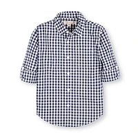 Hope & Henry Boys Organic Long Sleeve Stretch Poplin Roll-Up Button Down Shirt