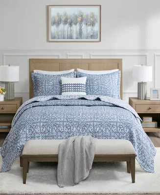 Madison Park Signature Harmony Oversized Reversible Matelasse 4 Piece Coverlet Set, King/California King