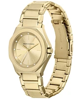 A|X Armani Exchange Unisex Quartz Three Hand Gold-Tone Stainless Steel Watch 34mm