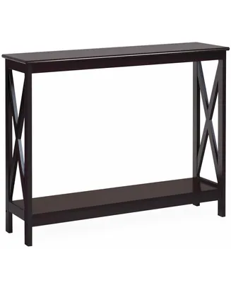 2-Tier Console Table x-Design Bookshelf Sofa Side Accent