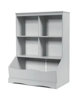Costway 3-Tier Children's Multi-Functional Bookcase Toy Storage Bin Floor Cabinet